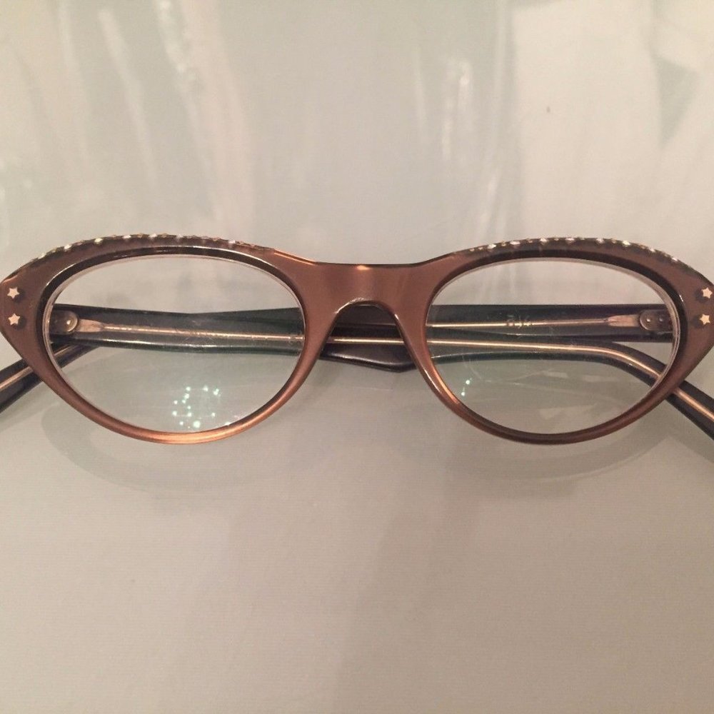 60s Cateye Swan Rhinestone Vintage Glasses